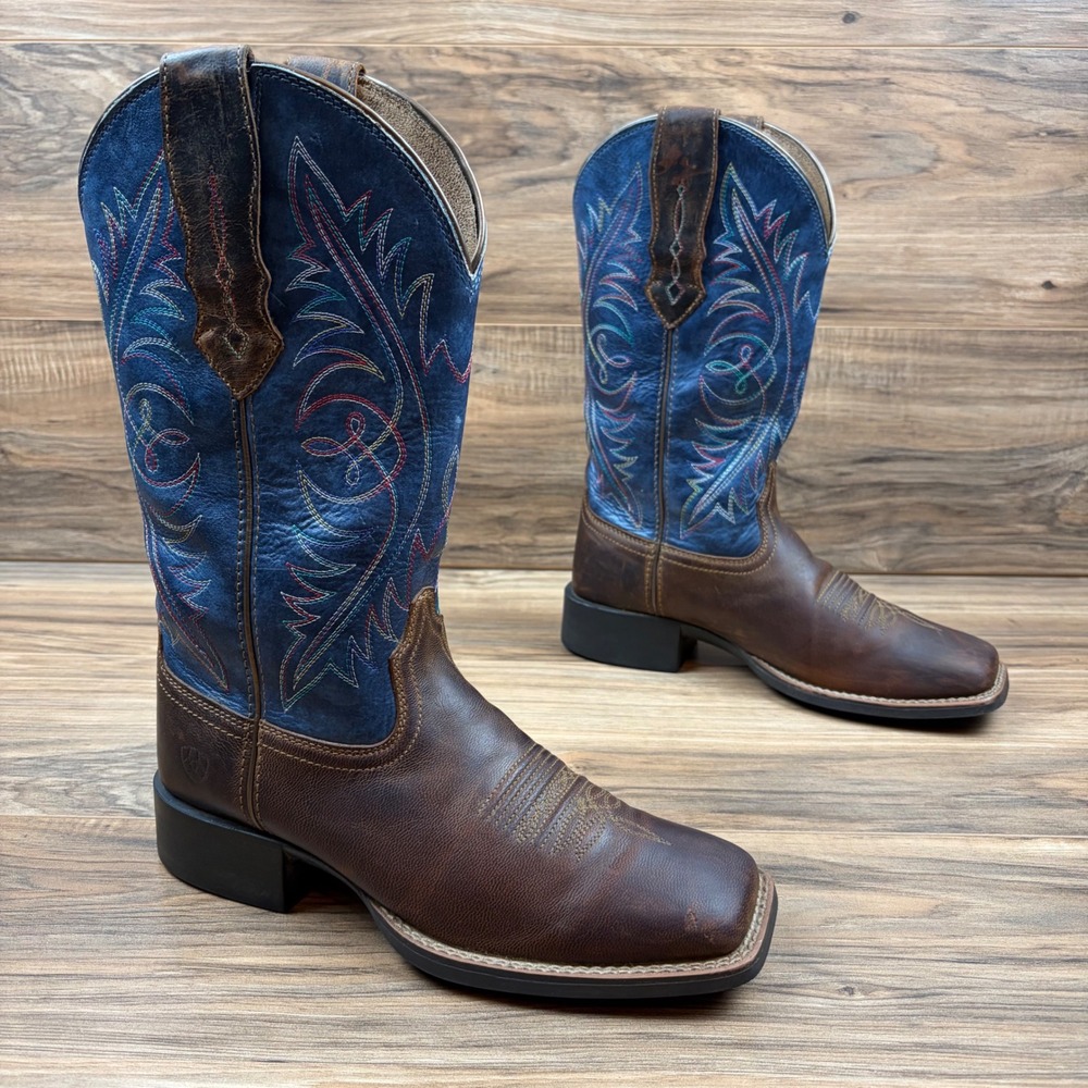 Ariat Round Up Stretch Fit Womens 7.5B Square Toe 11.5" Western Boots 10040422